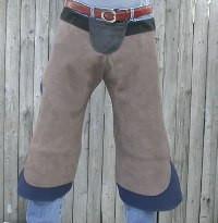 Myron McLane 'Sparky' Apron Tan Leather/ Blue Canvas